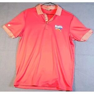 Fanta Polo Shirt Adult Size L Pink Stawberry Fraise Promotion Level Wear Logo